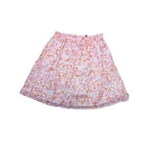 NWT Abound Nordstrom Pink & Orange Floral Tie Waist Lined Cotton Skirt XXS